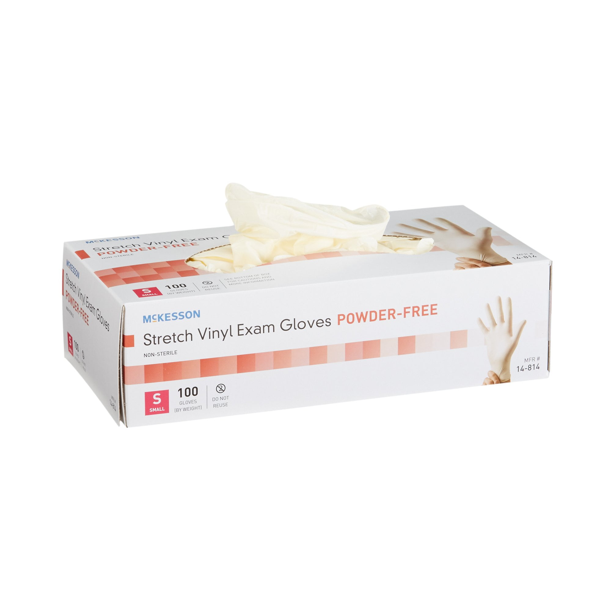 McKesson Vinyl Exam Gloves Stretchy, Disposable Medical Glove Small