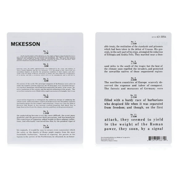 McKesson Vision Screening Card 4-3/4 X 7 Inch 4-3/4 X 7 Inch 63-3054