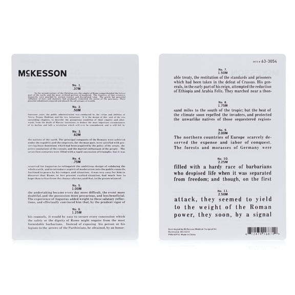 McKesson Vision Screening Card 4-3/4 X 7 Inch 4-3/4 X 7 Inch 63-3054
