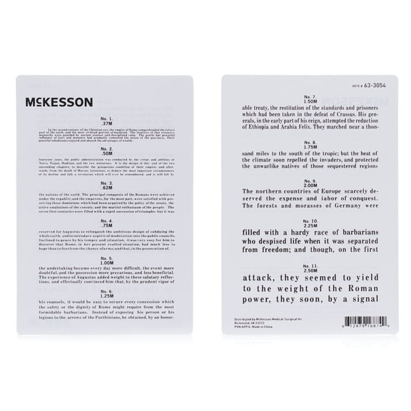 McKesson Vision Screening Card 4-3/4 X 7 Inch 4-3/4 X 7 Inch 63-3054