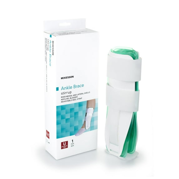 McKesson White Ankle Stirrup One Size Hook and Loop for Either Foot