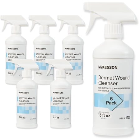 McKesson Wound Cleaner, No-Rinse Cleanser Spray Bottle, 16 oz., 6 Ct