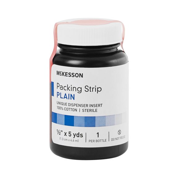 McKesson Wound Packing Strip, Sterile Cotton Gauze Strip, 1/2 in x 5 yd, 1 Ct