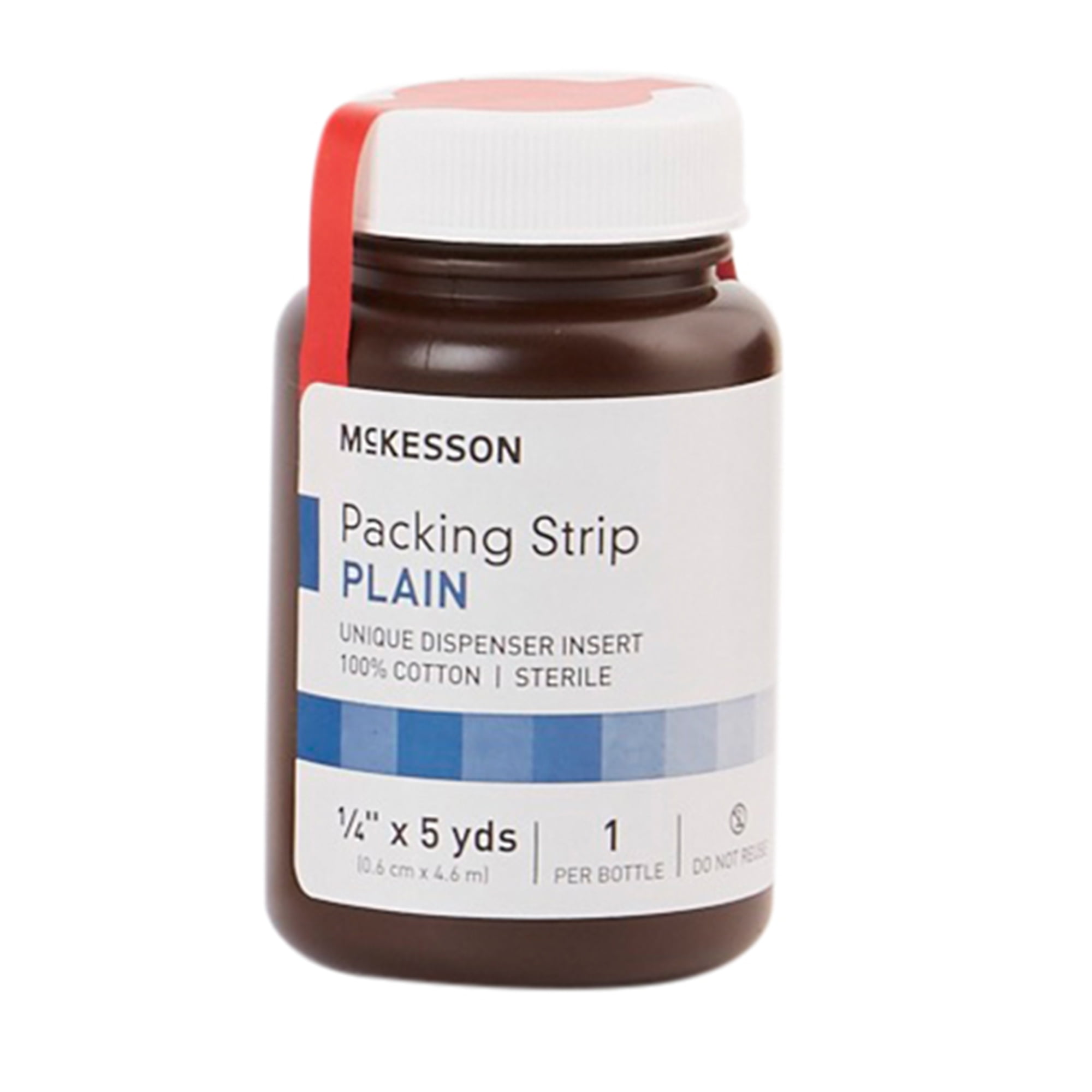 McKesson Wound Packing Strip, Sterile Cotton Gauze Strip, 1/4 in x 5 yd, 1 Ct