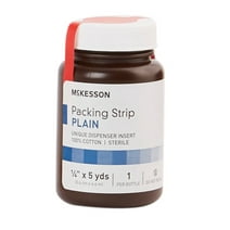 McKesson Wound Packing Strip, Sterile Cotton Gauze Strip, 1/4 in x 5 yd, 1 Ct