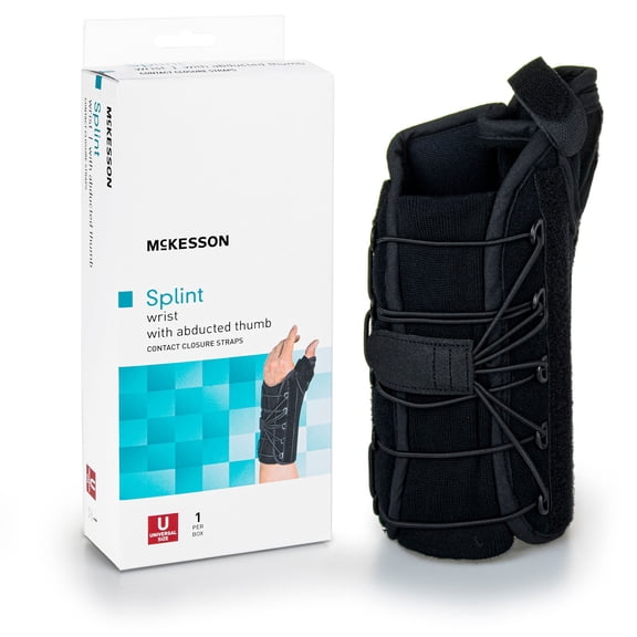 McKesson Wrist Brace with Abducted Thumb, Splint for Injury - Left Hand, One Size, 1 Ct