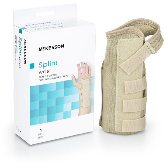 McKesson Wrist Splint for Carpal Tunnel, Elastic Sleeve Brace, Left Hand, Large, 1 Ct