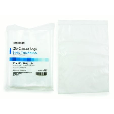 McKesson Zip Closure Bag Polyethylene Clear, 9 X 12 In, Bag of 100