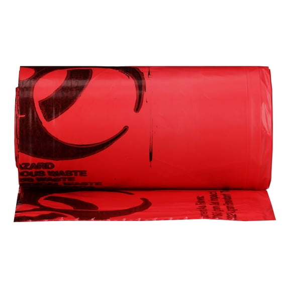 McKesson infectious Waste Bags - Star-Sealed Bottom, 0.63 mil - Red, 30 gal - 33 gal Capacity, 31 in x 41 in, 250 Ct