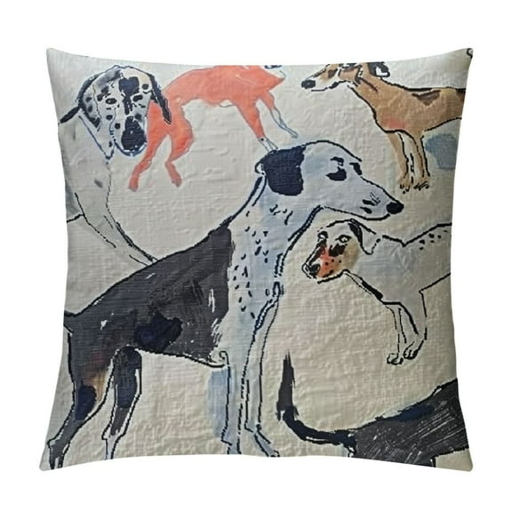McKile Graphic Dog Throw Pillow, , White