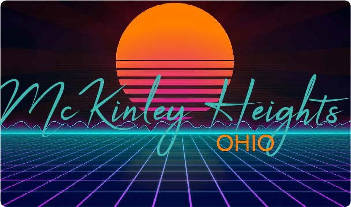 McKinley Heights Ohio 4 X 2.25Inch Vinyl Decal Stiker Retro Neon