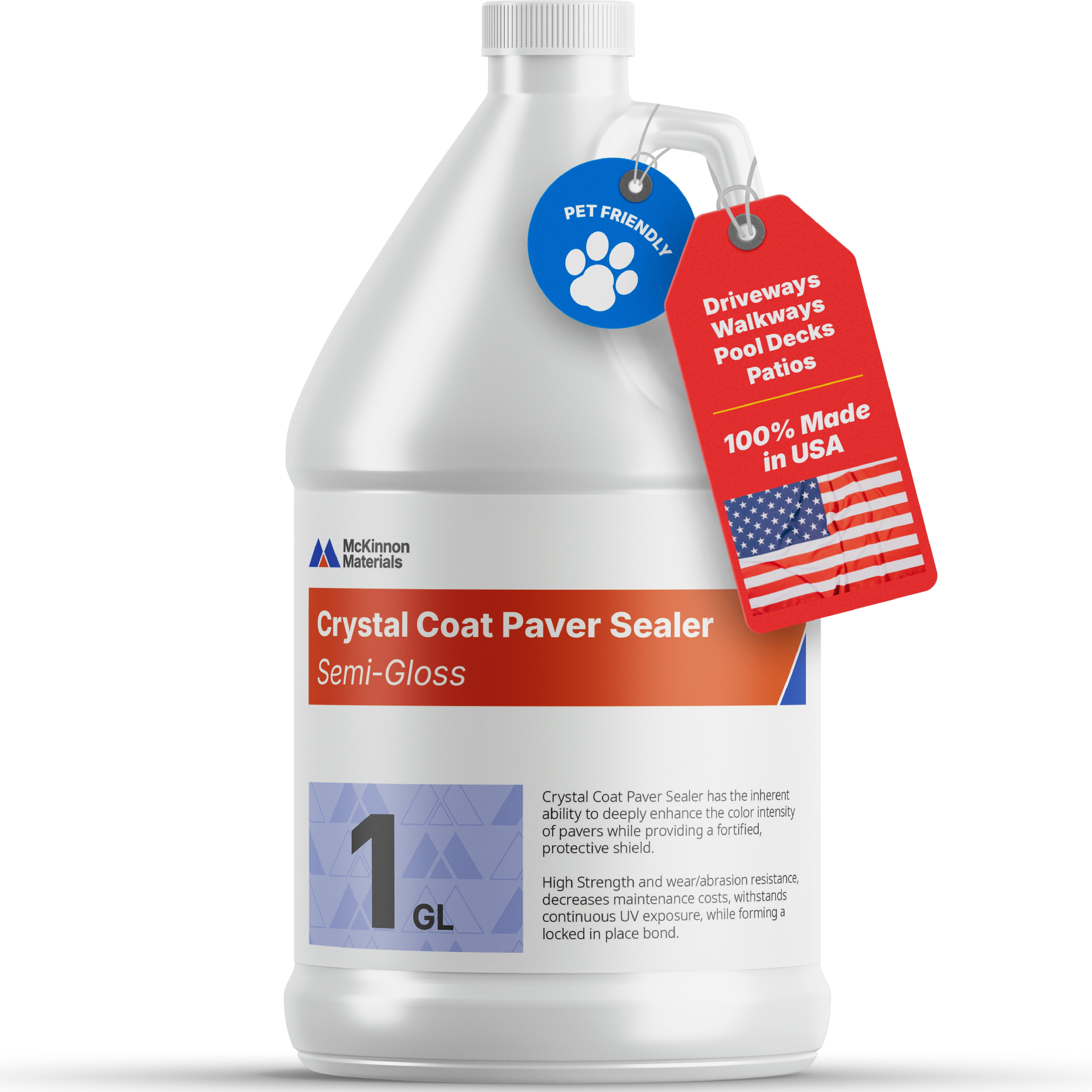 McKinnon 5 Gallon Concrete & Paver Sealer – High Gloss Wet Look, Penetrating Formula For Outdoor/Indoor Surfaces