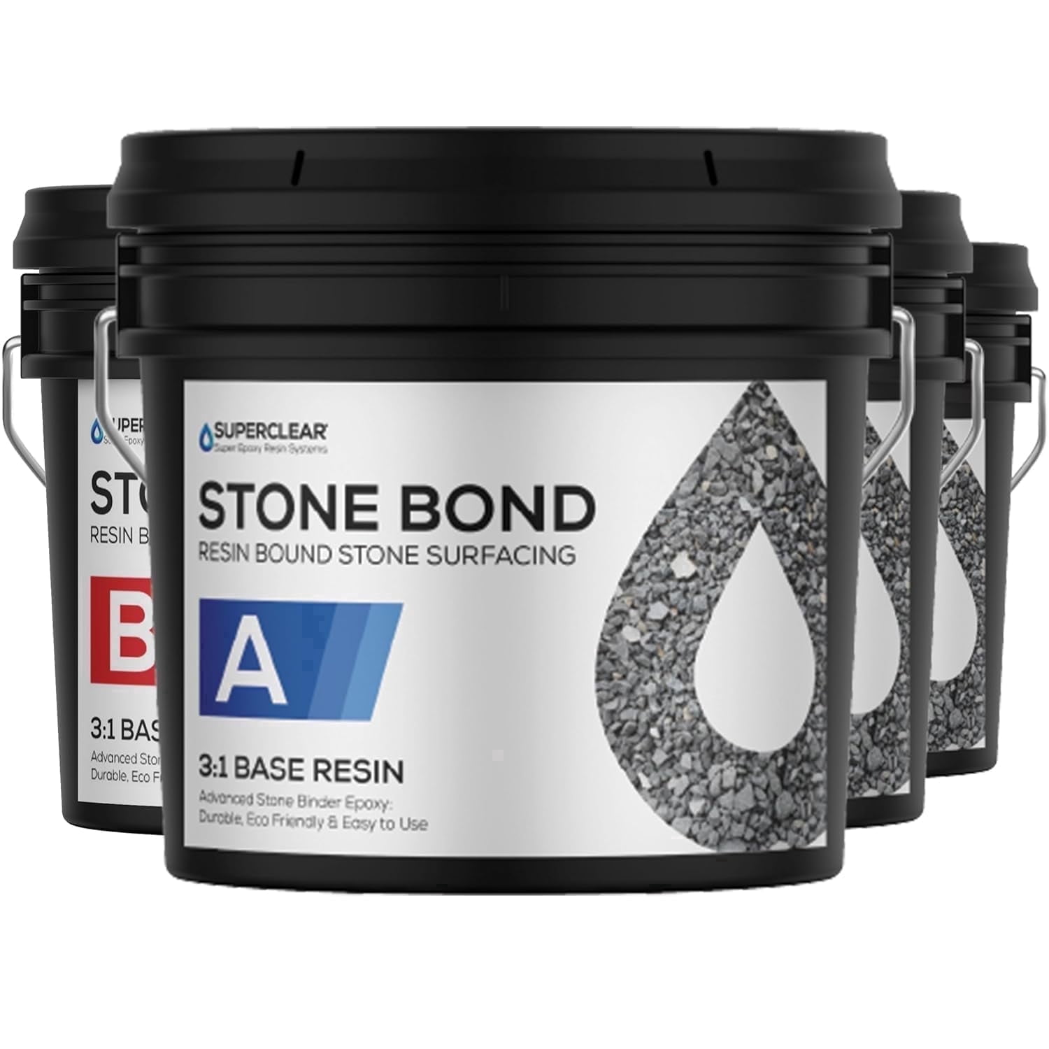 McKinnon Stone Bond Resin Bound Surfacing Epoxy 20 Gallon, Pebble and Gravel Binder for Driveways, Patios, Pool Decks, Walkways, UV Stable, Made in the USA