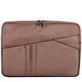 thumbnail image 1 of N Series | AUBURN | 15" Nylon Laptop Sleeve with Leather Trim - Khaki, 1 of 5