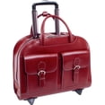 thumbnail image 1 of McKlein DAVIS, Wheeled Ladies' Laptop Briefcase, Top Grain Cowhide Leather with Faux Leather Trim, Red (96186A), 1 of 2