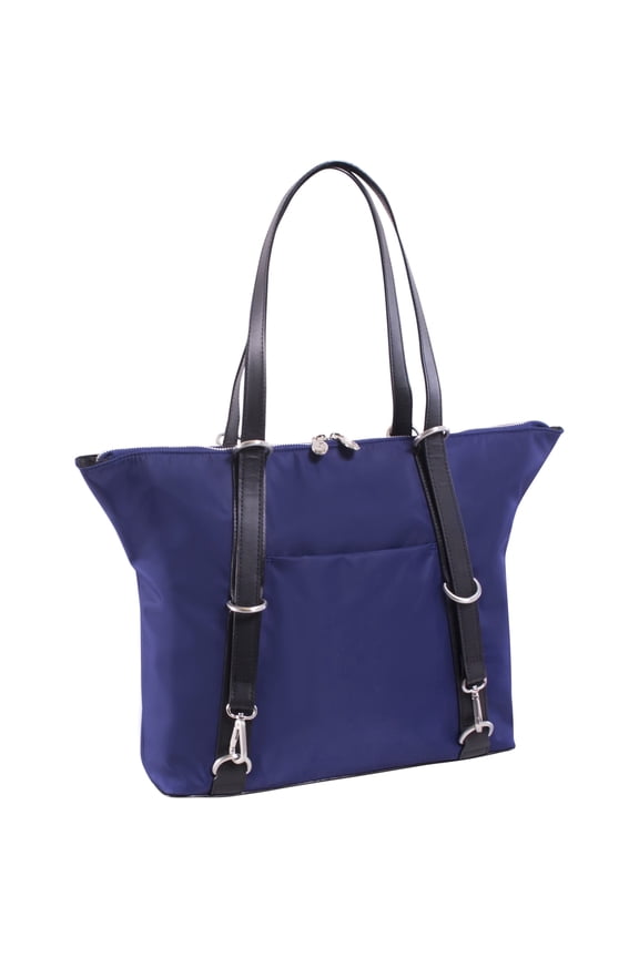 McKlein DYLAN, 3-In-1 Convertible Backpack Tote, Nano Tech-Light Nylon with Leather Trim, Navy (18487)