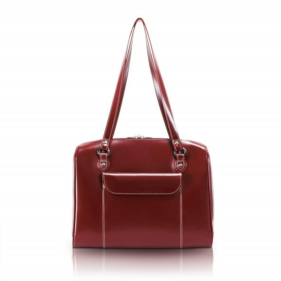 W Series | GLENVIEW | 15" Leather Ladies' Laptop Briefcase - Red