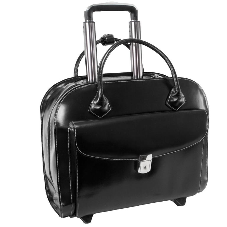 McKlein Granville Carrying Case (Roller) for 15.4, Notebook - Black -  Acrylonitrile Butadiene Styrene (ABS), Leather - Hand Strap, Trolley Strap  - 11.5 Height x 16.3 Width x 5.3 - Walmart.com