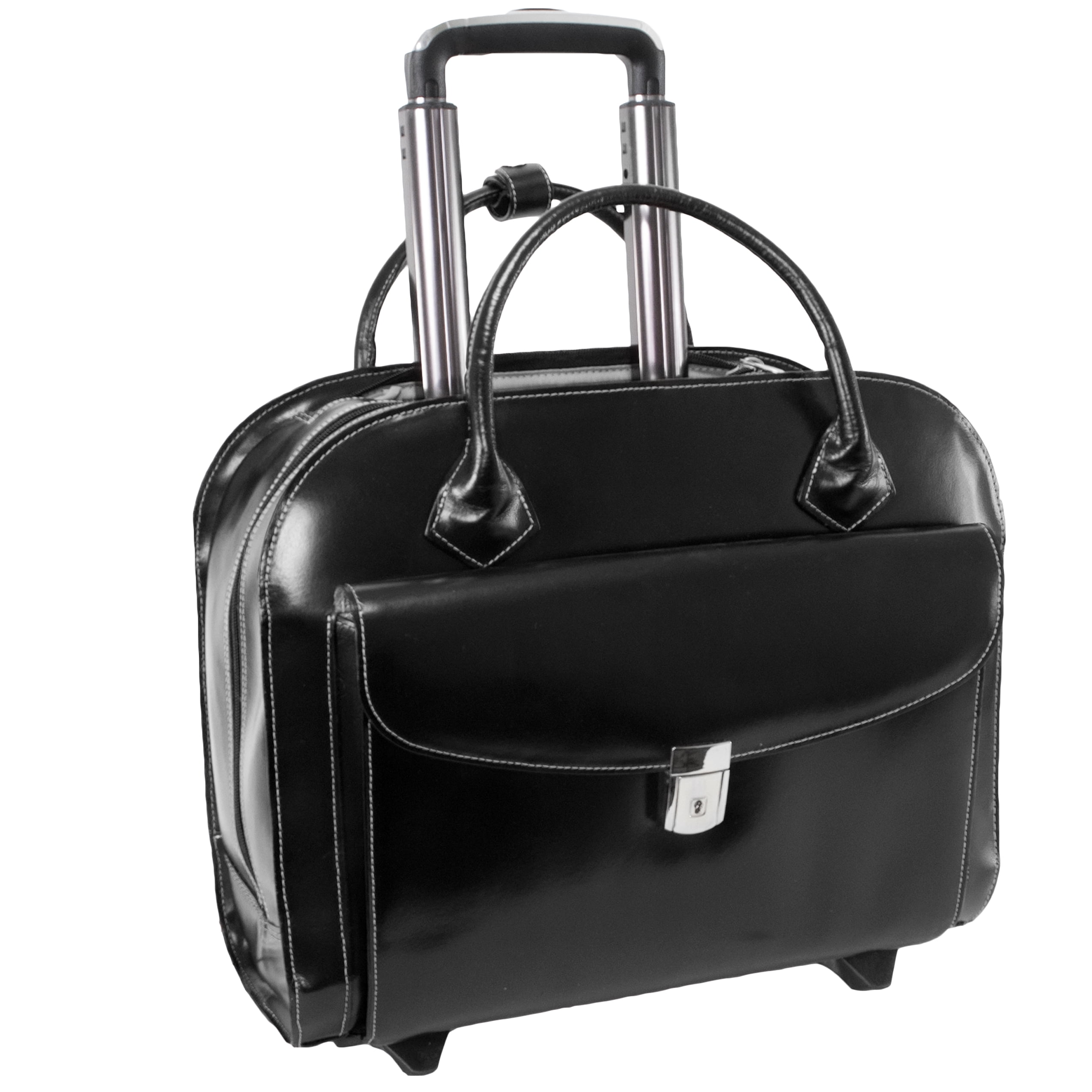 GRANVILLE | 15” Leather Wheeled Laptop Briefcase
