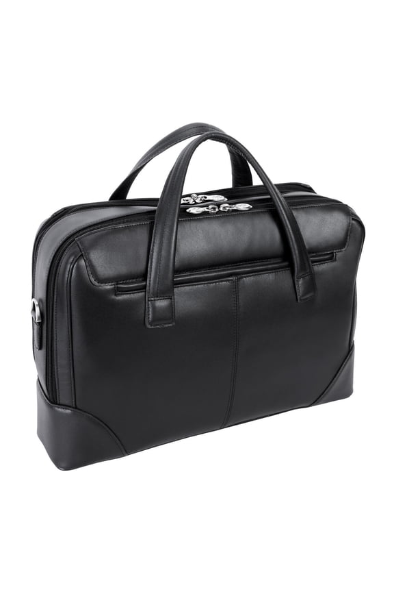 McKleinUSA Harpswell 17" Nylon Laptop Briefcase - Dual Compartment-Color:Black