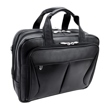 McKLEIN 15" Leather Double Compartment Laptop Briefcase - Convertible Tote/Backpack With Padded Laptop Sleeve