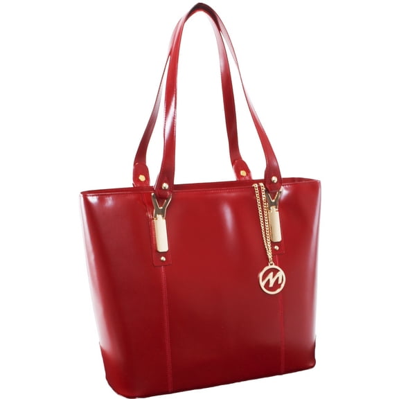 McKlein SAVARNA, Ladies' Tote with Tablet Pocket, Top Grain Cowhide Leather, Red (97576)