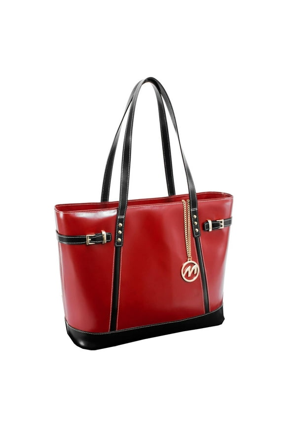McKlein SERAFINA, Ladies' Tote with Tablet Pocket, Top Grain Cowhide Leather, Red (97566)