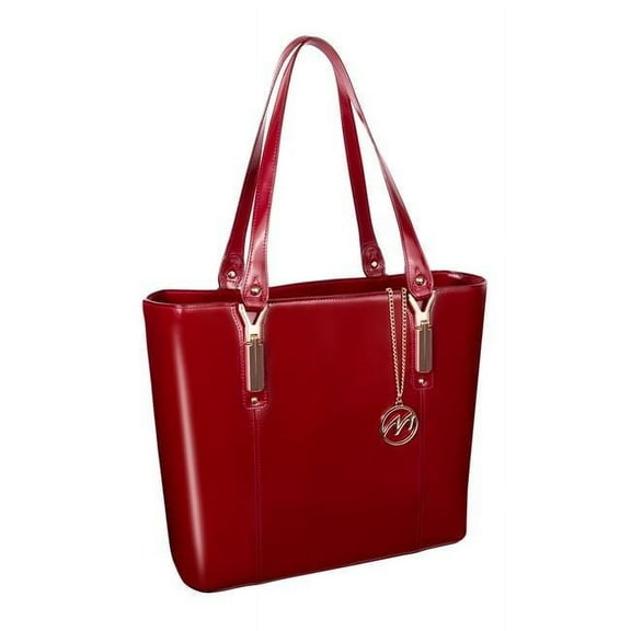 McKlein  Savarna Leather Shoulder Tote- Red
