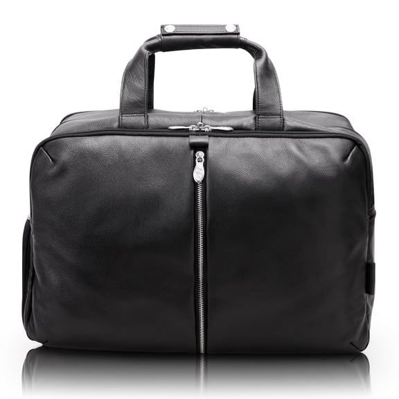 U Series | AVONDALE | 19" Leather, Triple Compartment, Carry-All, Travel, Laptop Duffel - Black