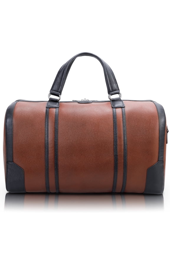 U Series | KINZIE | 20" Leather, Two-Tone, Tablet Carry-All Duffel - Brown