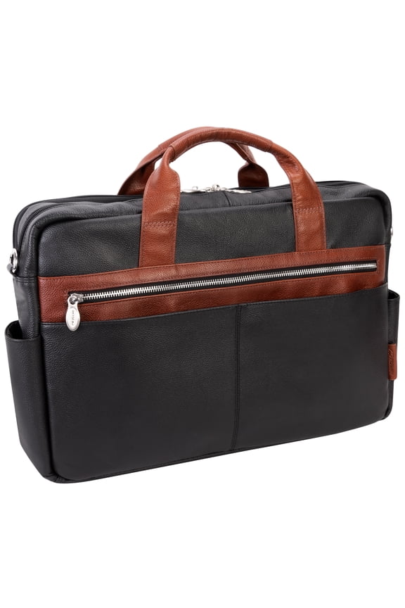 SOUTHPORT | 17 Leather Two-Tone Laptop Briefcase