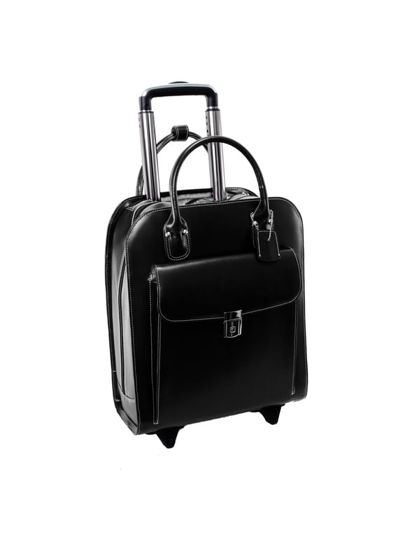 UPTOWN | 15” Leather Vertical Wheeled Laptop Briefcase