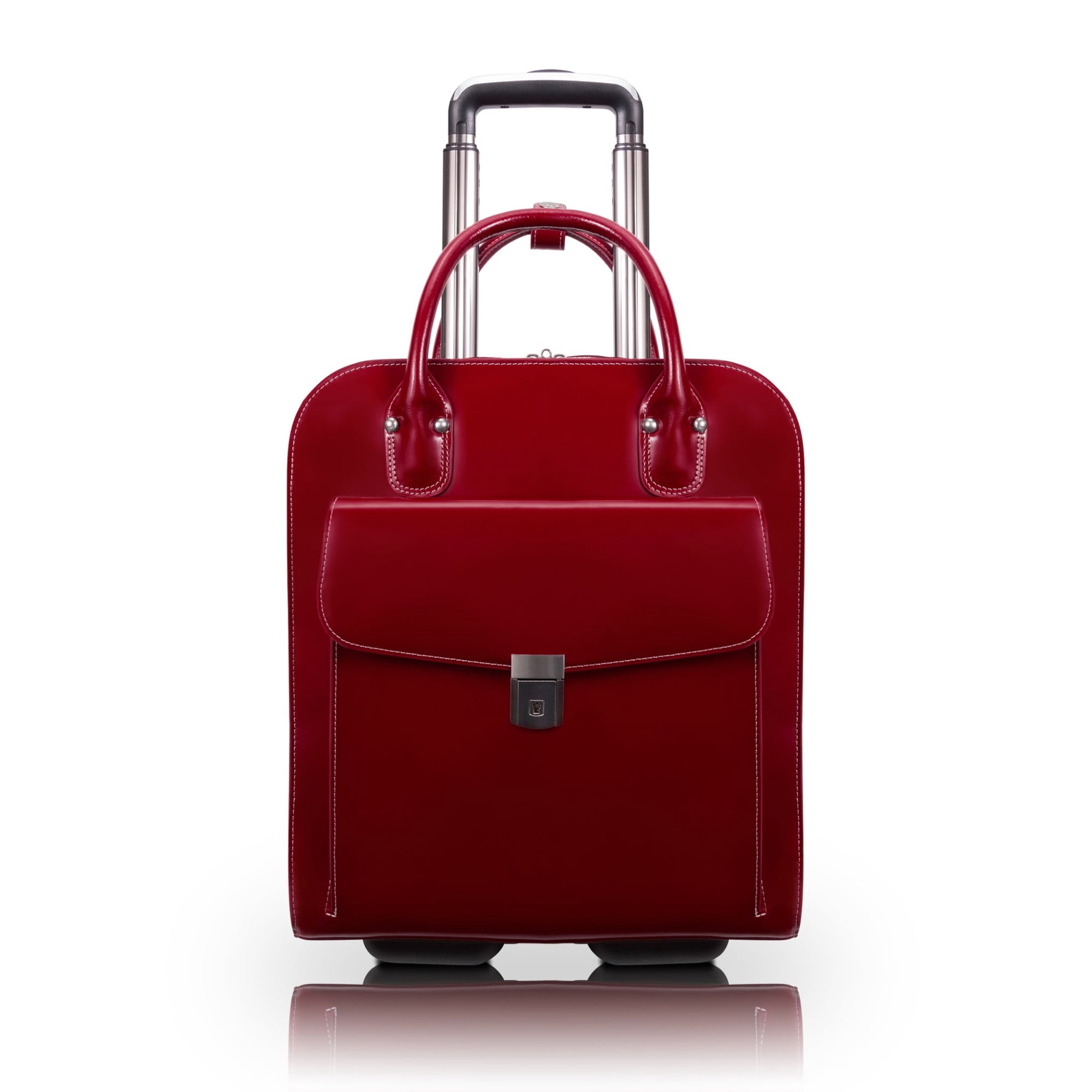 UPTOWN | 15” Leather Vertical Wheeled Laptop Briefcase