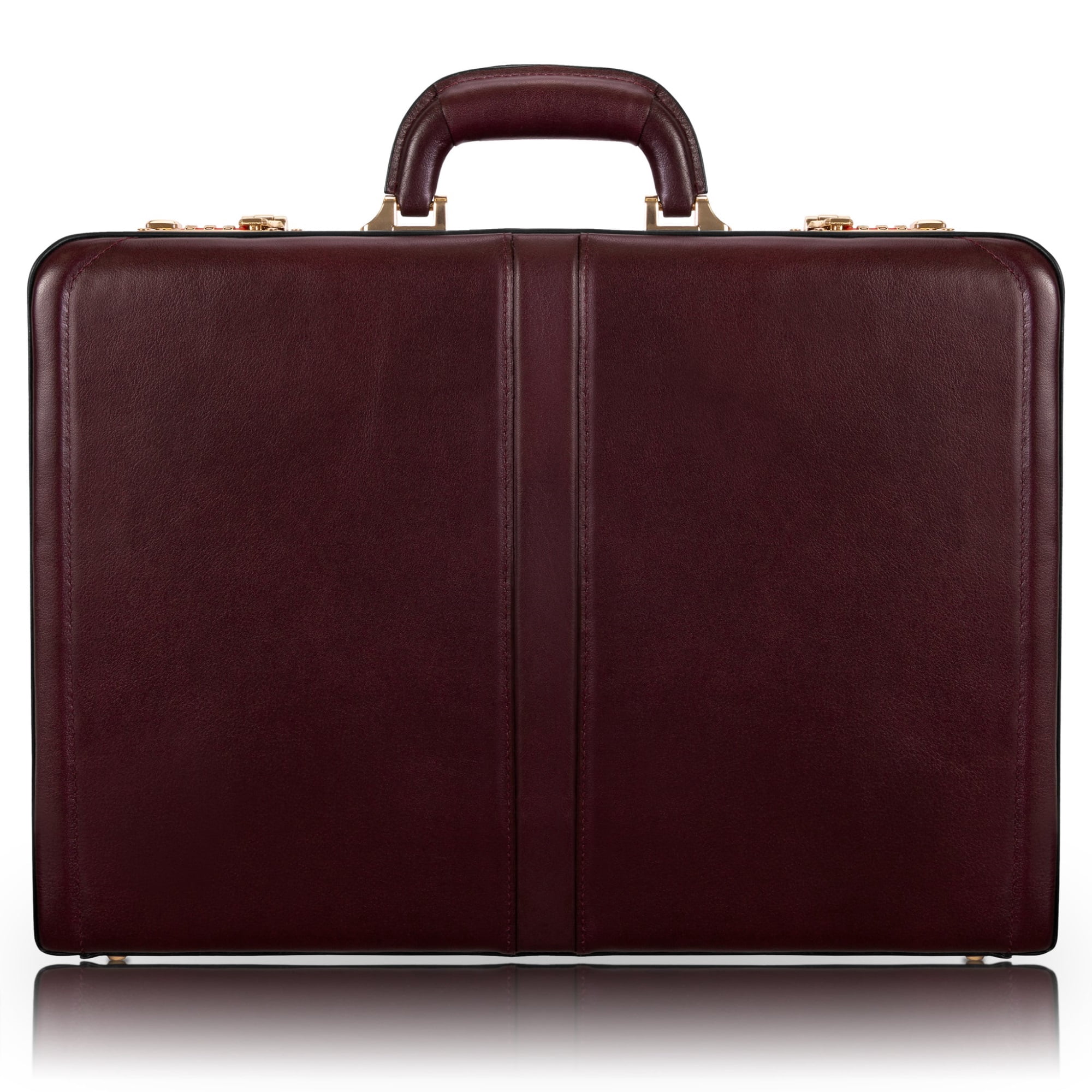 V Series | REAGAN | Leather 3.5" Attach Briefcase - Burgundy