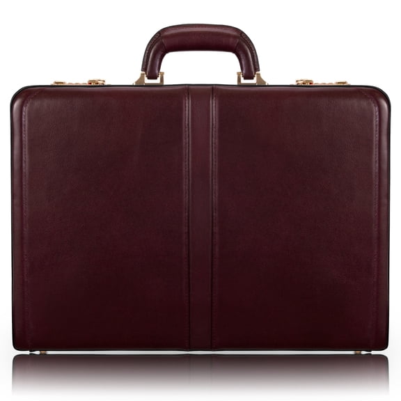 V Series | REAGAN | Leather 3.5" Attach Briefcase - Burgundy