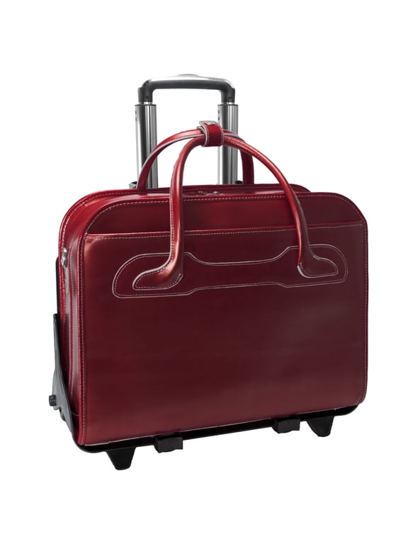WILLOWBROOK | 17” Leather Detachable-Wheeled Laptop Case