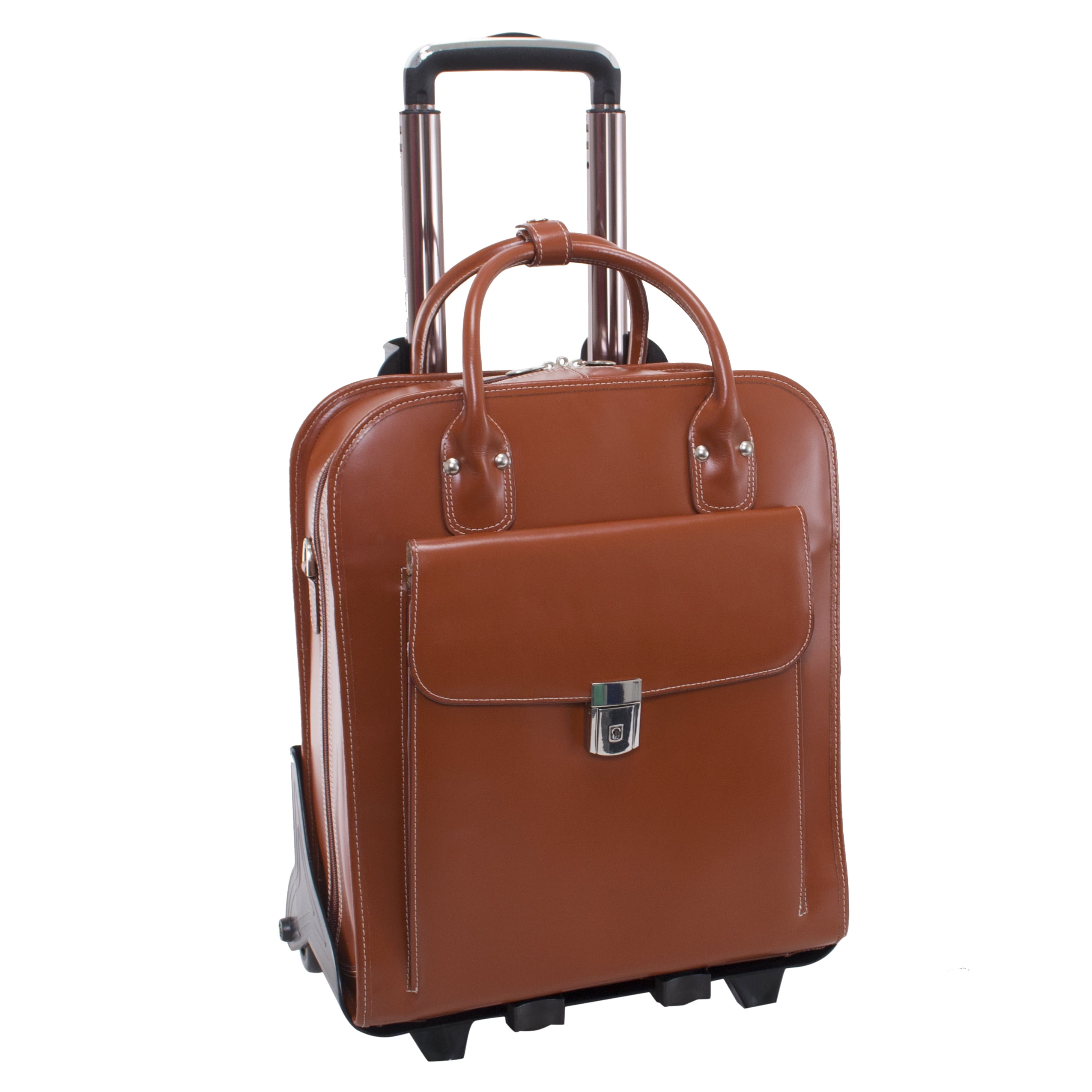 LA GRANGE | 15” Leather Vertical Detachable-Wheeled Laptop Case