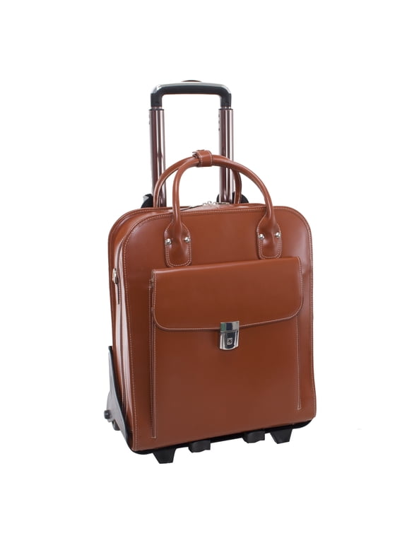 LA GRANGE | 15” Leather Vertical Detachable-Wheeled Laptop Case