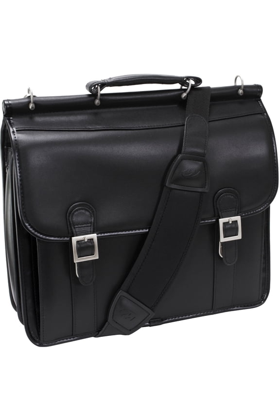 McKlein, V Series, HALSTED, Top Grain Cowhide Leather, 15" Leather Double Compartment Laptop Briefcase