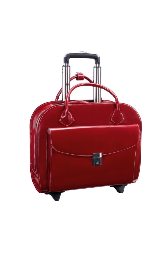 McKlein15" Leather Wheeled Ladies' Laptop Briefcase