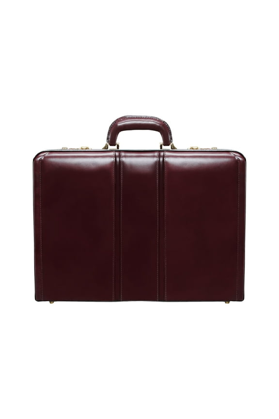 McKleinUSA Daley V Series Leather Locking Attache Burgundy (80436)