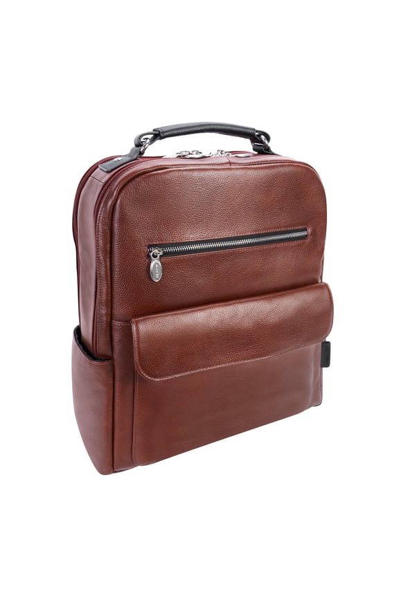 LOGAN | 17 Leather Two-Tone Laptop Backpack