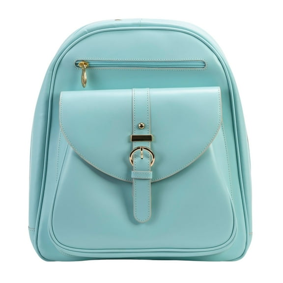 M Series | MOLINE | Leather Business Laptop Tablet Backpack - Aqua Blue