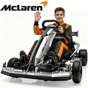 McLaren 48V Electric Go Kart for Adults & Teens, 750W Motor, 24 km/h, Hydraulic Disc Brake, 4-Wheel Spring Suspension, Adjustable Chassis, Tires, Foldable Design, Ride on Toy for Boys or Girls