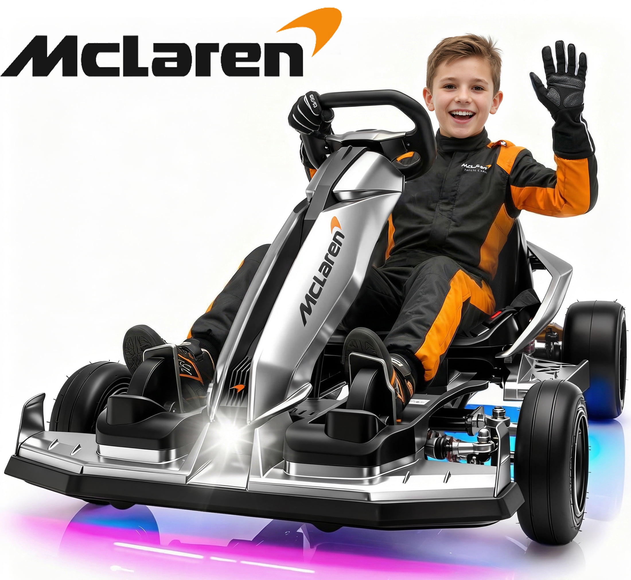McLaren 48V Electric Go Kart for Adults & Teens, 750W Powered