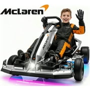 McLaren 48V Electric Go Kart for Adults & Teens, 750W Powered Motor Ride On Toy, LED Light, Hydraulic Disc Brake, 4 Wheel Spring Suspension, 3 Levels Adjustable Chassis, Foldable Design, Silver