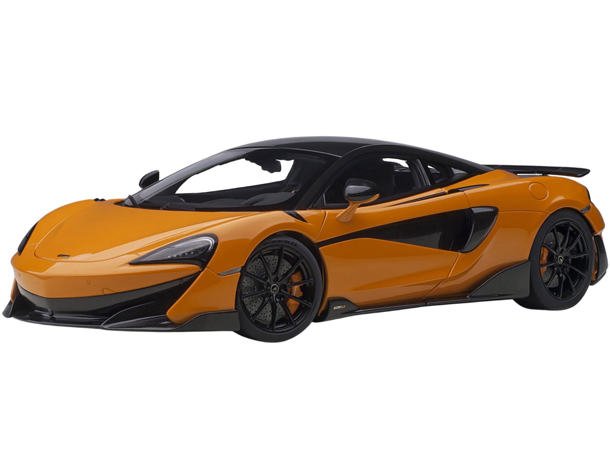 McLaren 600LT Myan Orange and Carbon 1/18 Scale Model Car by
