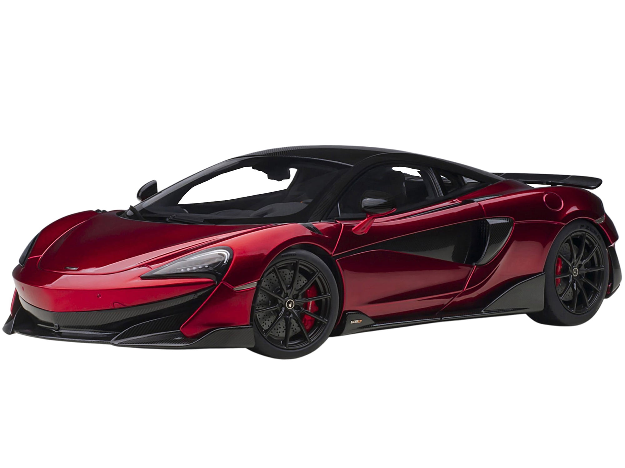 McLaren 600LT Vermillion Red and Carbon 1/18 Model Car by Autoart