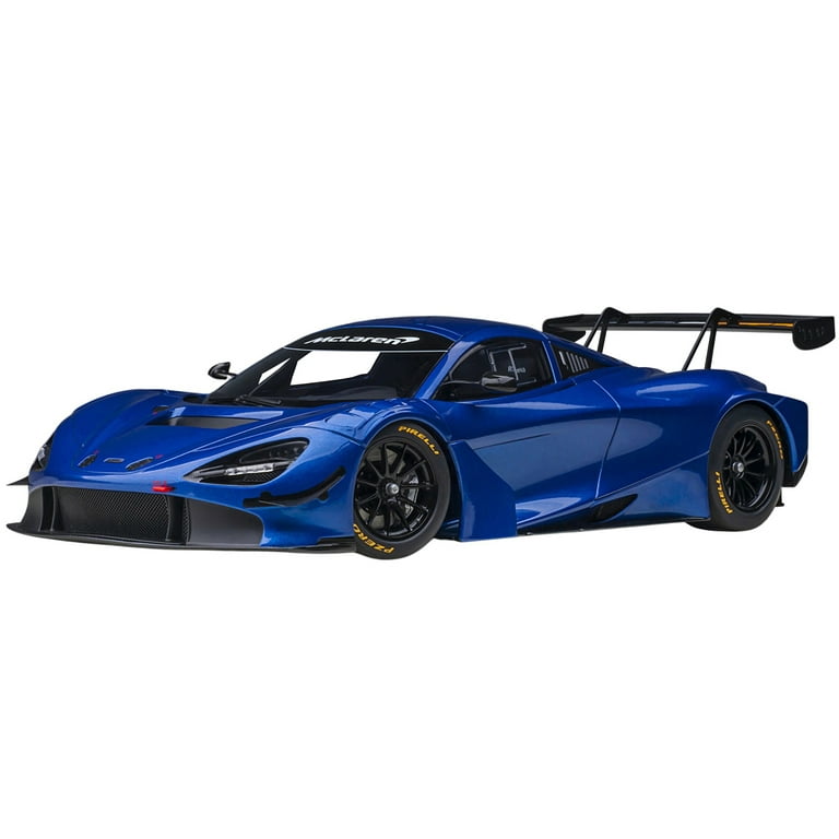 McLaren 720S GT3 Azure Blue Metallic 1/18 Model Car by