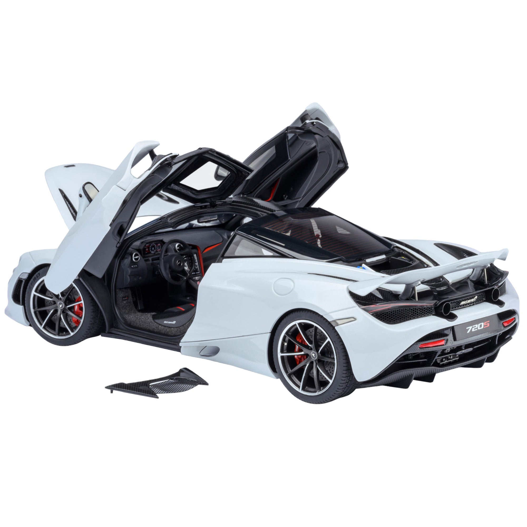 McLaren 720S Silica White with Black Top and Carbon Accents